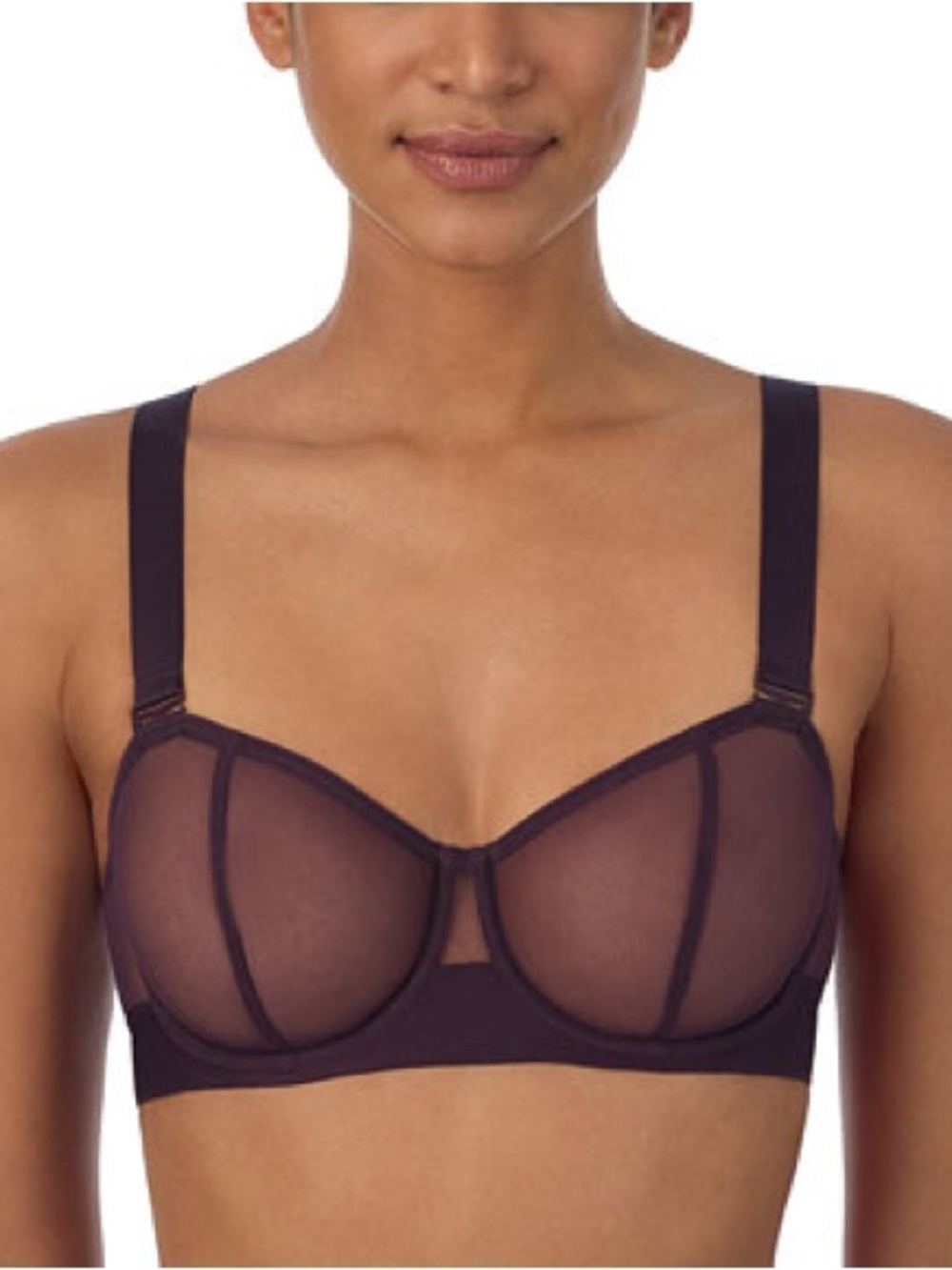 DKNY Sheer Convertible Plum Mesh Underwire Strapless Bra 36A MSRP$50 #DK4939